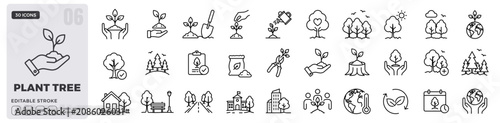 Foto Plant tree outline icon set
