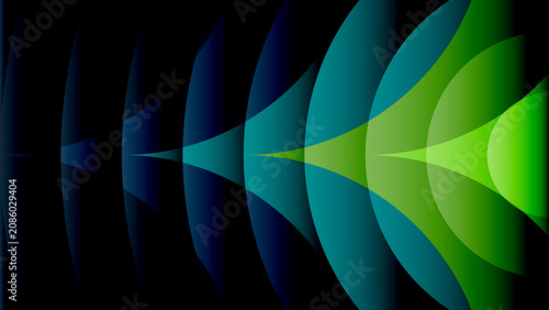 Fotografie Abstract colorful vector background with green and blue waves rainbow light patt