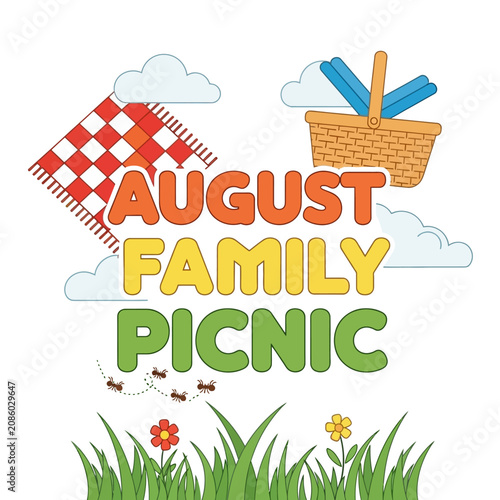 August Family Picnic Summer Event Poster Design