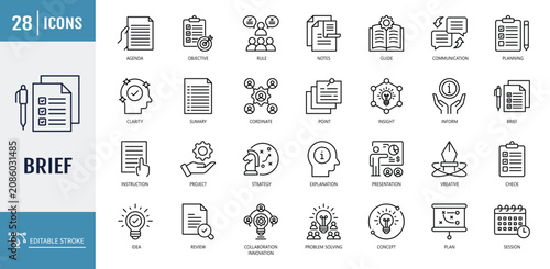 Cuadro en lienzo Brief icon set