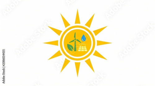 Eco Friendly Energy Logo Sun Symbol