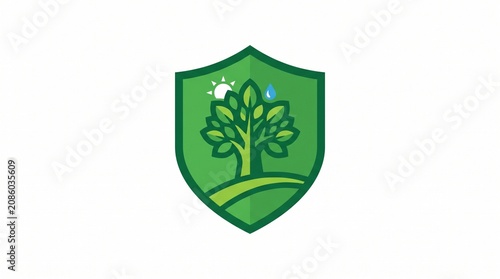 Eco Friendly Shield with Tree Logo