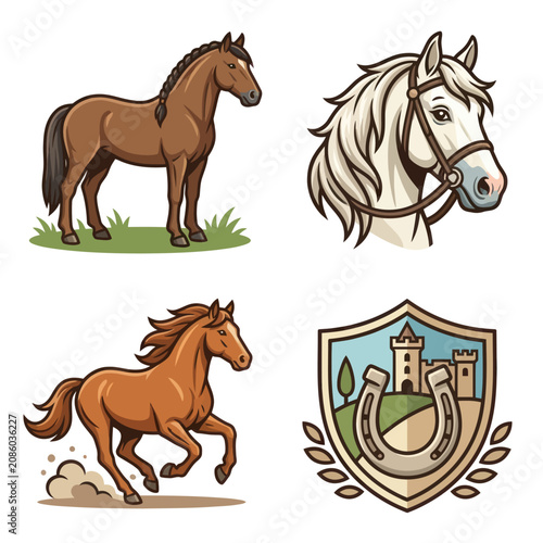Quadro su tela Brown Horse Running Free Fast Galloping.