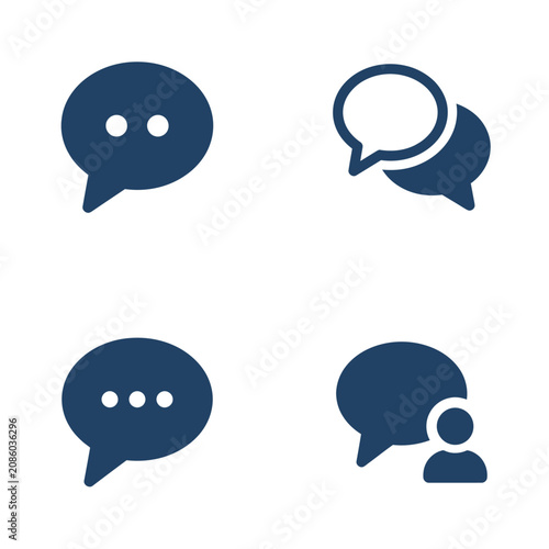 Chat speech bubbles icon set.
