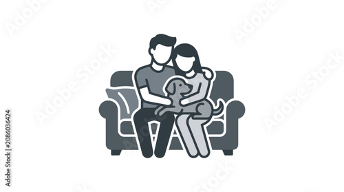 Obraz na płótnie Couple sitting on couch together.