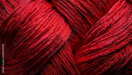 Macro Picture Of Red Thread Texture Background