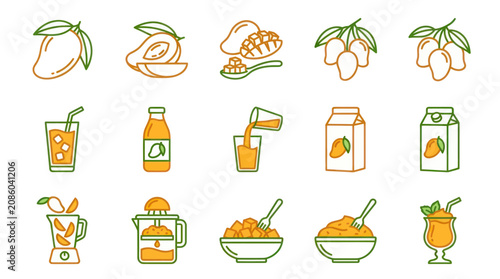 Photography Fresh fruit and juice icons.