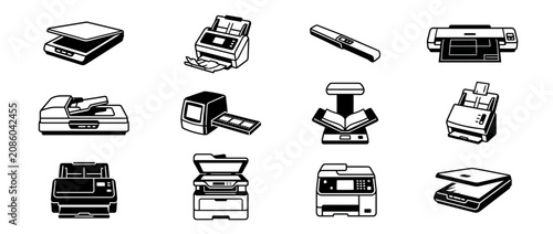 Cuadro en lienzo Collection of Professional Document Scanner and Office Digitization Equipment Ve