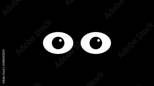 Animated blinking eye on a black background. Ideal for vision concepts, facial expressions, surveillance, healthcare, technology, presentations, video editing, and motion graphics projects.