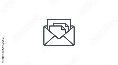 Konstfotografi Envelope with paper inside icon.