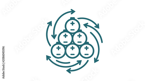 Photos Green Arrows Circle Around Plus Signs.