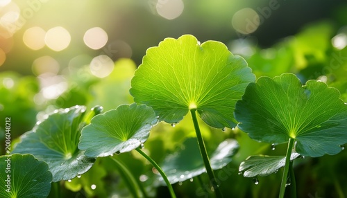 Close Up Centella Asiatica Leaves