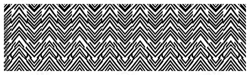Cuadro en lienzo Geometric chevron pattern with parallel diagonal lines in black and white minima