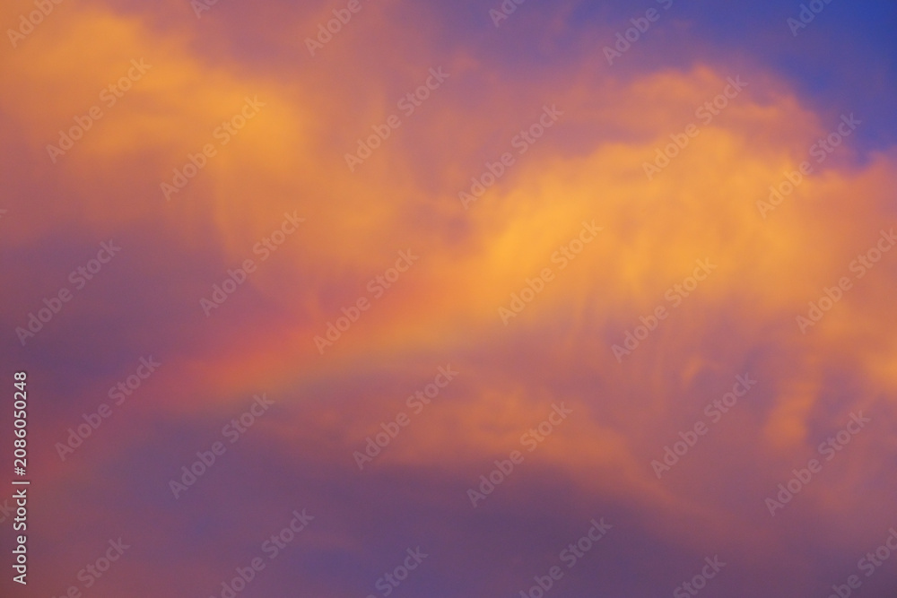 Fototapeta premium Beautiful rainbow after heavy rain in the morning