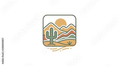Valokuva Desert Cactus Plant Icon Illustration.