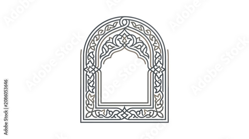 Foto Intricate Arched Window Frame Design.