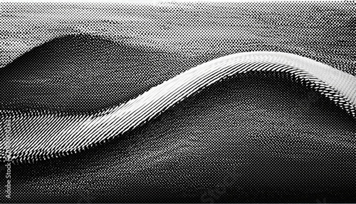 Black And White Halftone Texture Wave