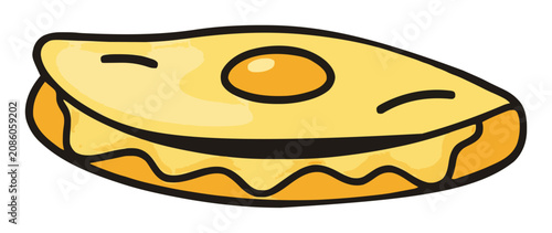 Delicious cheese omelet flat vector illustration on .... Generative AI