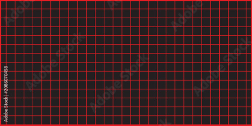 Foto Abstract black background with red grid lines, futuristic geometric neon square