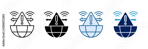 Fotografie Intrusion Icon Set Multiple Style Collection