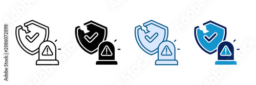 Cuadro en lienzo Breach Alert Icon Set Multiple Style Collection