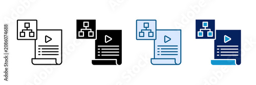 Scenario Icon Set Multiple Style Collection