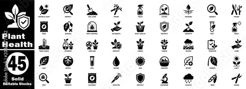 Fotografie Plant health solid editable stock icons