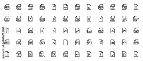 Tableau sur toile File type icon set