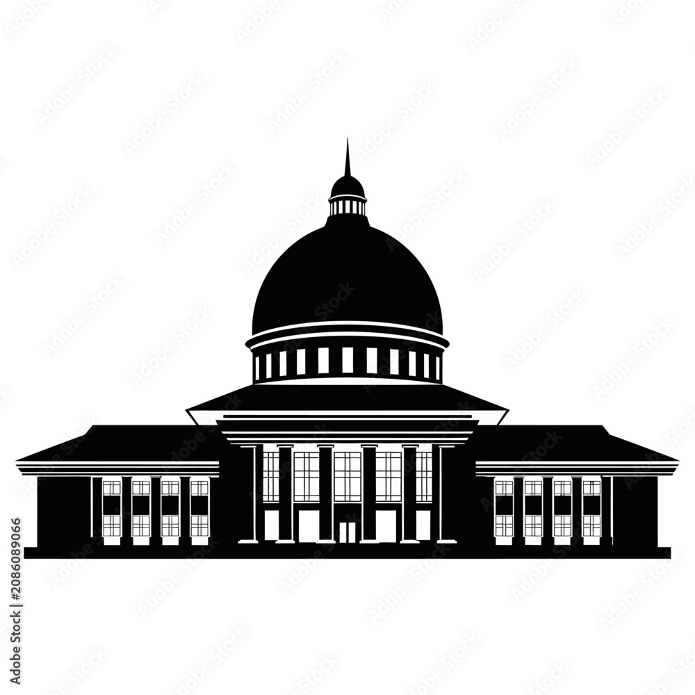 Obraz premium Silhouette of a Grand Dome Building