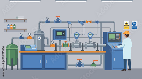 Canvastavla Industrial Flow Meter Calibration Equipment in Instrumentation Lab