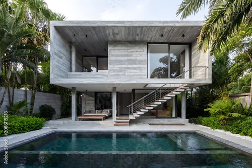 Elegant Concrete Home Defines Contemporary Courtyard Architecture