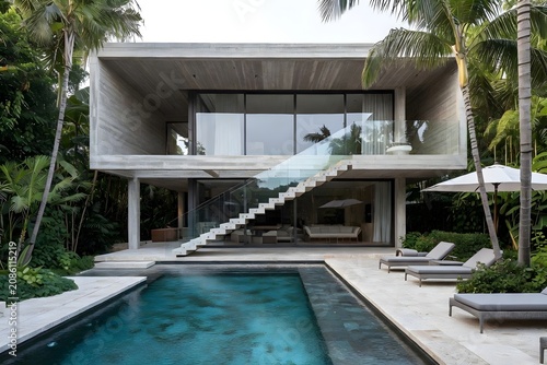 Elegant Concrete Home Defines Contemporary Courtyard Architecture