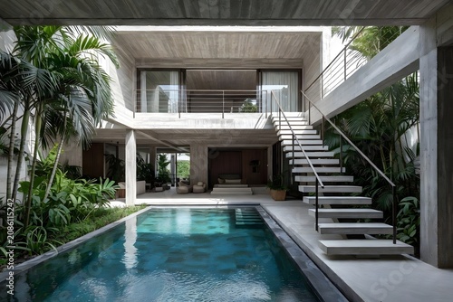 Modern Villa Integrates Indoor Comfort with Outdoor Courtyard