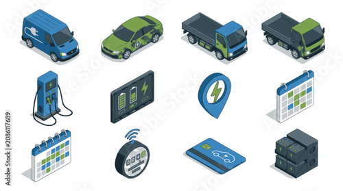Collection of colorful flat design icons representing modern technology and devices.