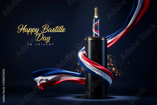 French flag ribbon, Bastille Day celebration, patriotic decor, red white blue colors