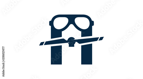 Cuadro en lienzo Glasses and airplane travel symbol.