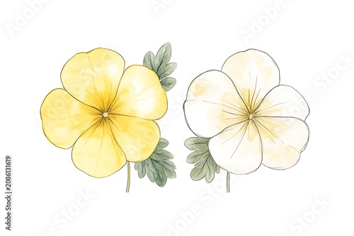Delicate yellow and white blossoms