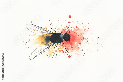 Vibrant fly in motion