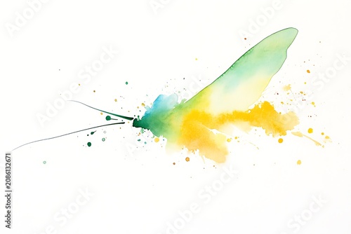 Vibrant dragonfly in flight