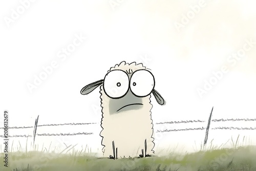 Curious sheep in a meadow