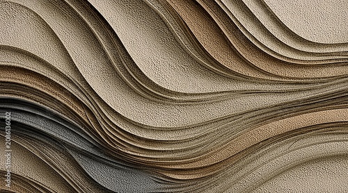 Abstract Earth Tone Wavy Layered Texture Background