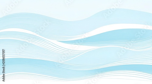 Soft Abstract Blue Flowing Waves Minimalist Background Design