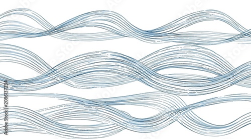 Abstract Blue Flowing Wave Lines Texture Background