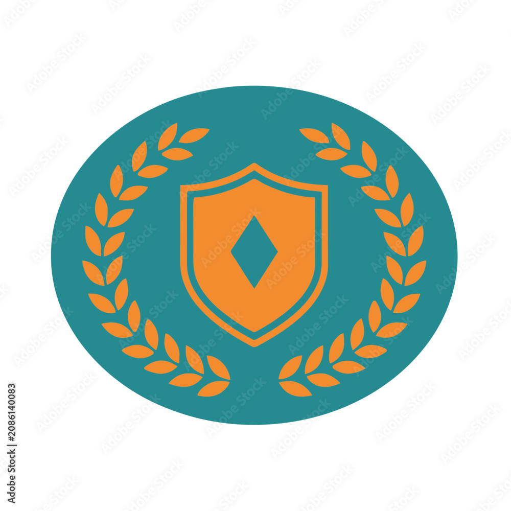 Obraz premium Shield with Laurel Wreath Emblem