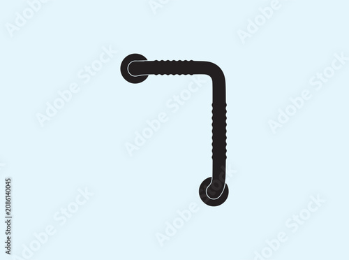 Textured grip bathroom handrail illustration for injury prevention branding