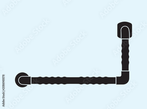 Flat vector art showcasing a corner mounted medical grade support rail