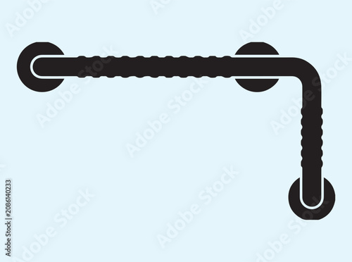 Charming senior care facility graphic asset displaying a stable metal grab handle