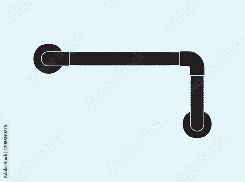 Angled support rail silhouette showing detailed cross hatch non-slip patterns