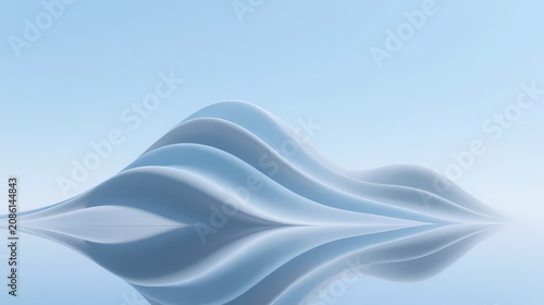 Flowing blue and white abstract waves