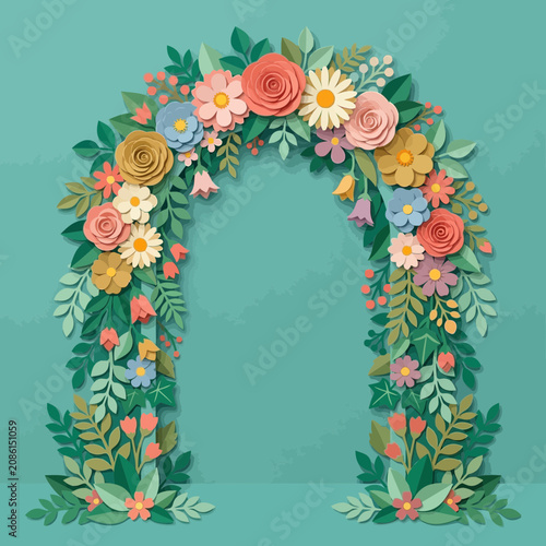Paper Flower Archway Decor,